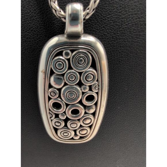 Brighton Doodle Circles Pendant Rectangle Open Rings Silver Plate Necklace - Picture 2 of 8